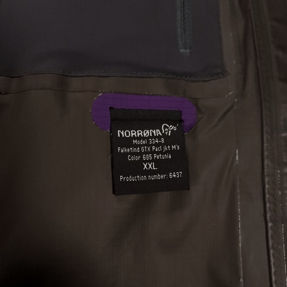 Norrona Falketind GORE-TEX Pac-lite Shell Jacket Men's XXL 2XL Purple EUC! - Picture 11 of 16
